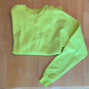 Neon yellow pullover sweatshirt